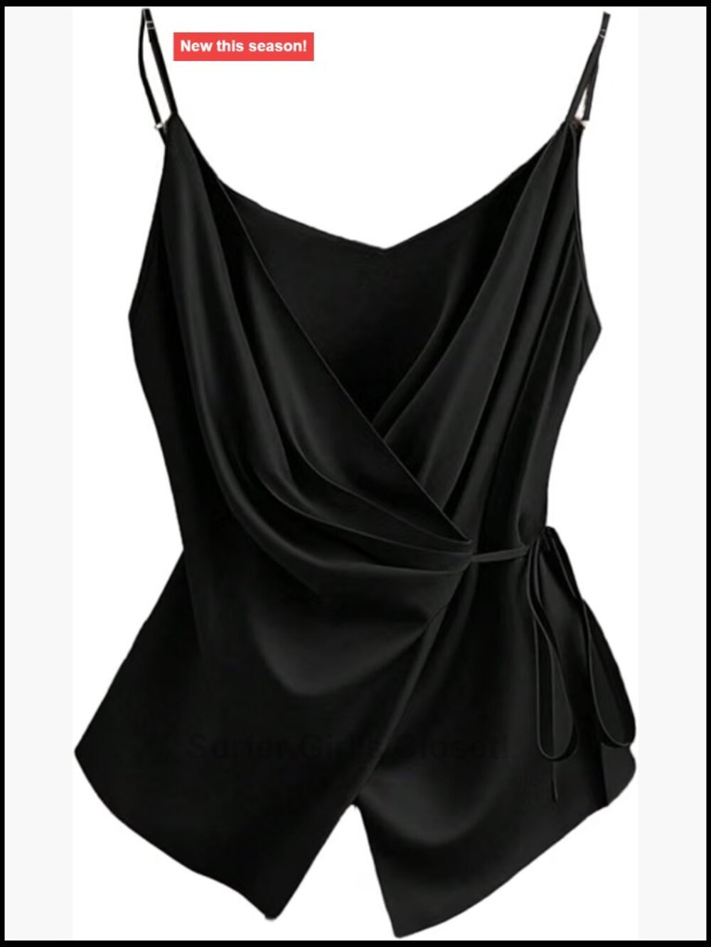 Satin Wrap V Neck Camisole Sleeveless Cami Top Women